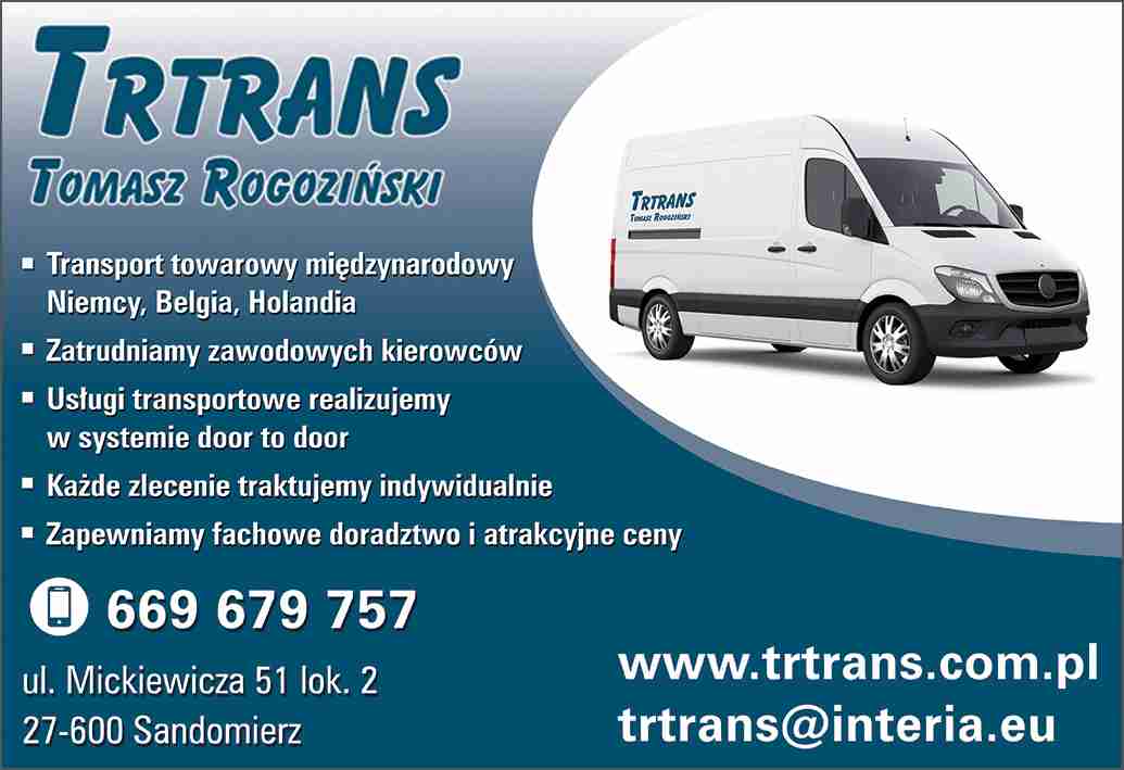 TRTRANS Tomasz Rogoziński - transport międzynarodowy SANDOMIERZ transport międzynarodowy SANDOMIERZ